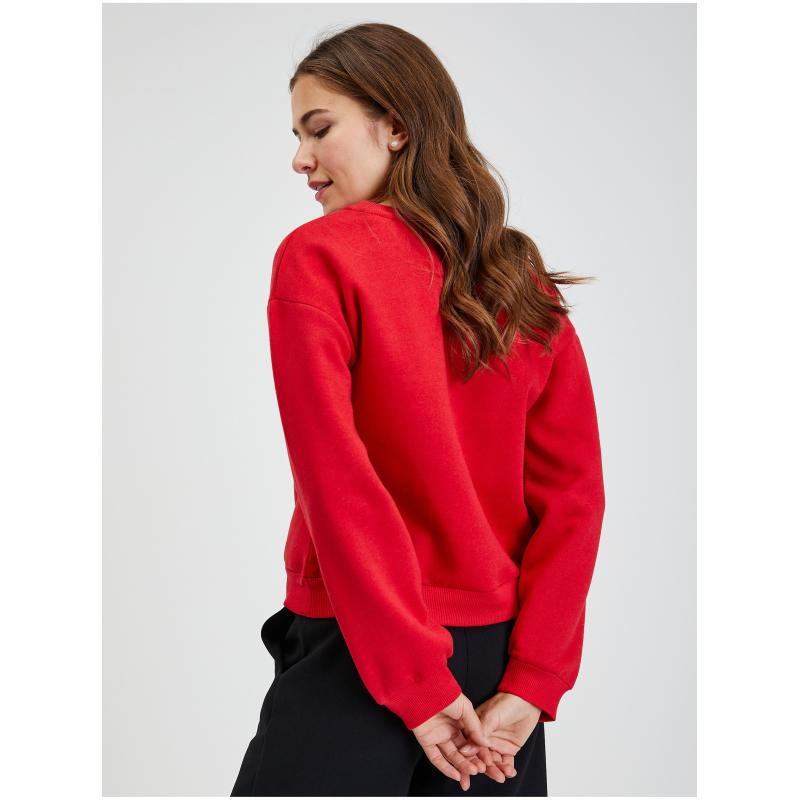 Červená dámská volná mikina