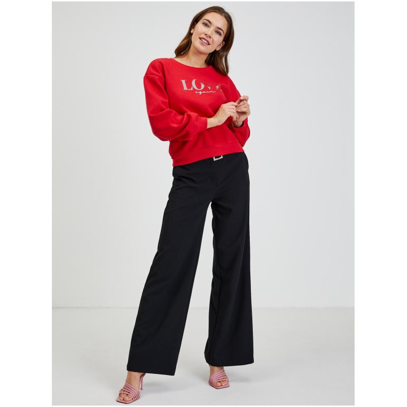 Červená dámská volná mikina