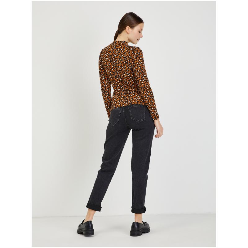 Hnědé dámské vzorované tričko ORSAY Paisy XS
