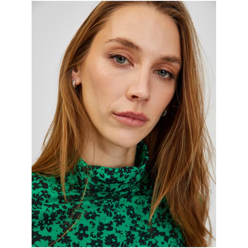 Zelený dámsky vzorovaný rolák