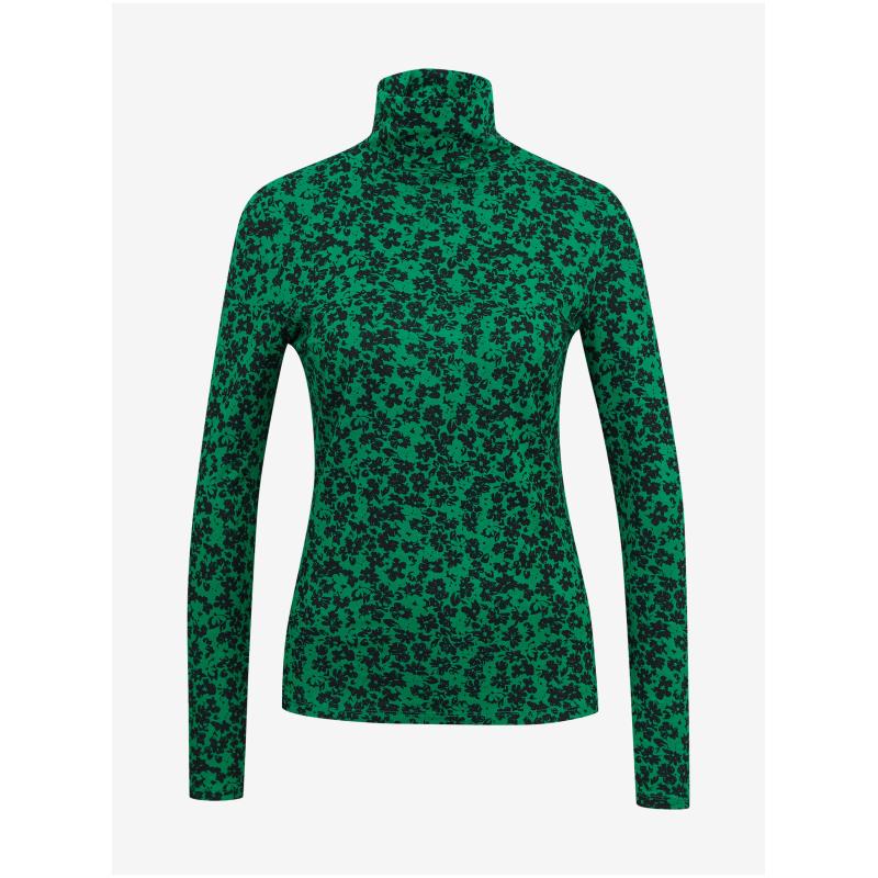 Zelený dámsky vzorovaný rolák