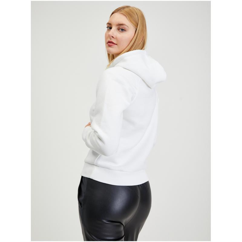 Fehér női kapucnis pulóver