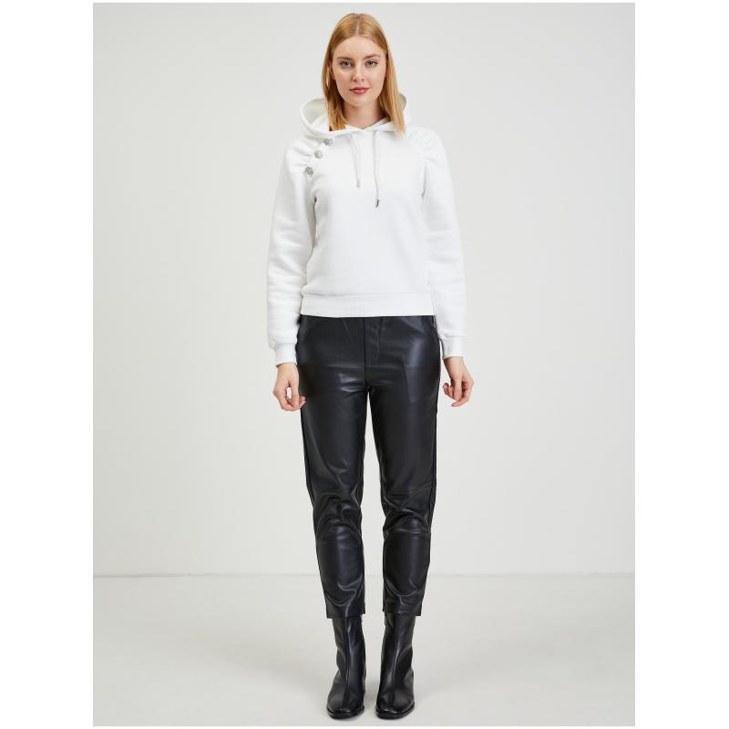 Fehér női kapucnis pulóver