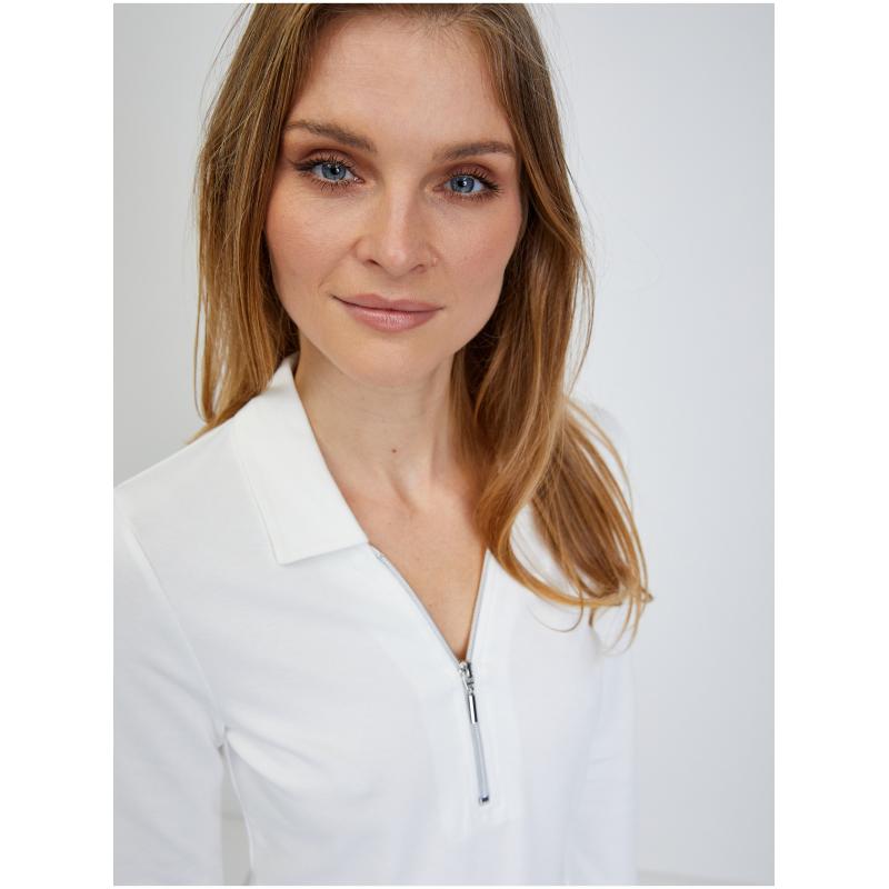 Krémszínű háromnegyedes ujjú póló