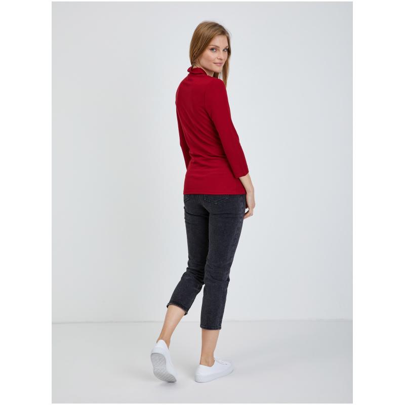 Piros színű háromnegyedes ujjú póló