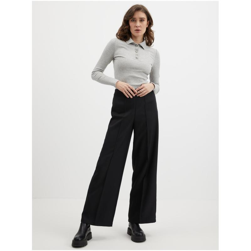 Světle šedé dámské žíhané polo tričko