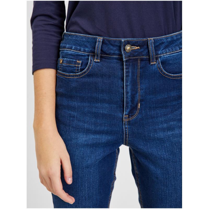 Tmavě modré dámské skinny fit džíny