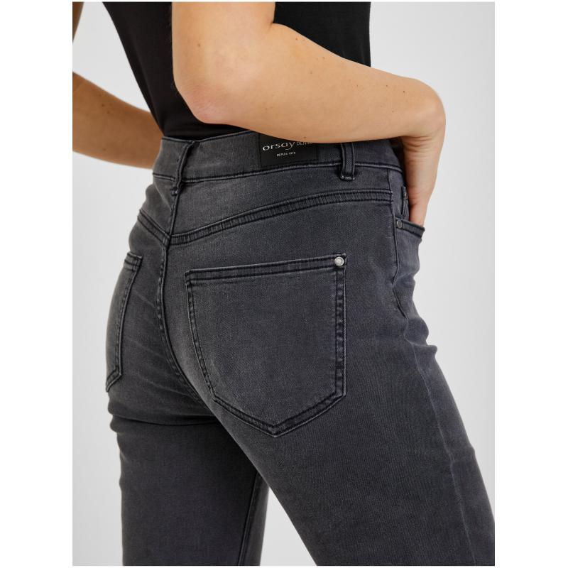 Tmavošedé dámske skinny fit džínsy