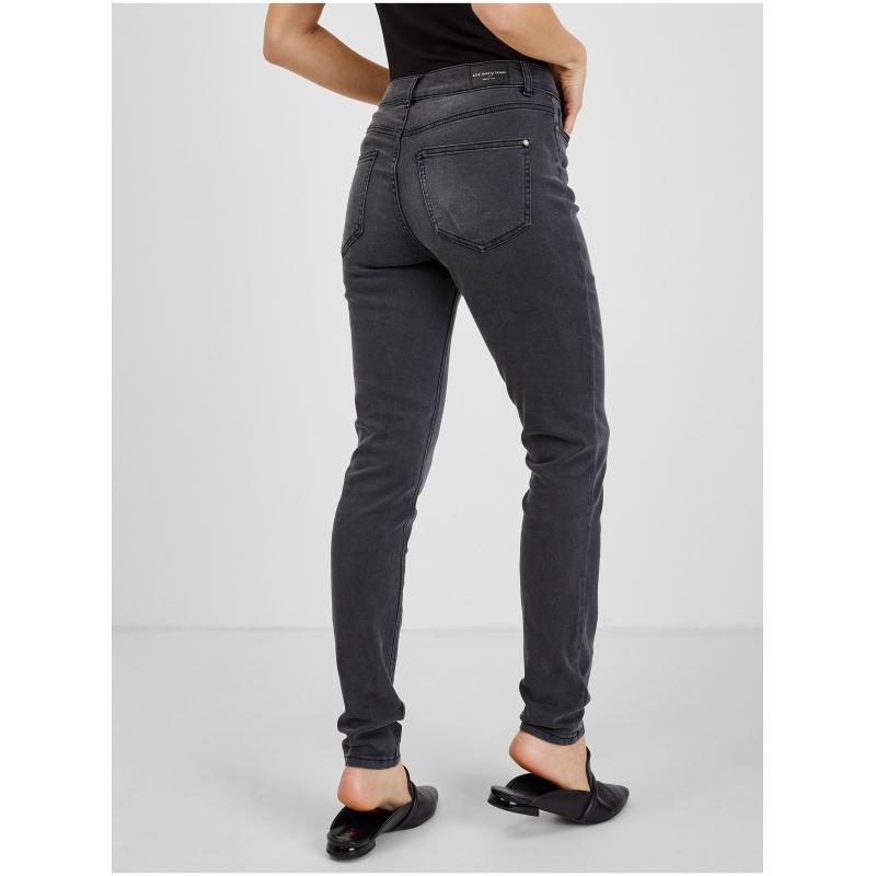 Tmavošedé dámske skinny fit džínsy
