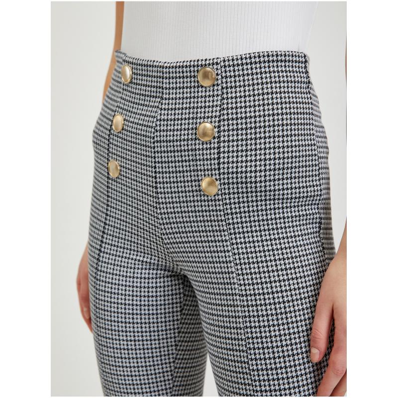 Bílo-černé dámské vzorované kalhoty