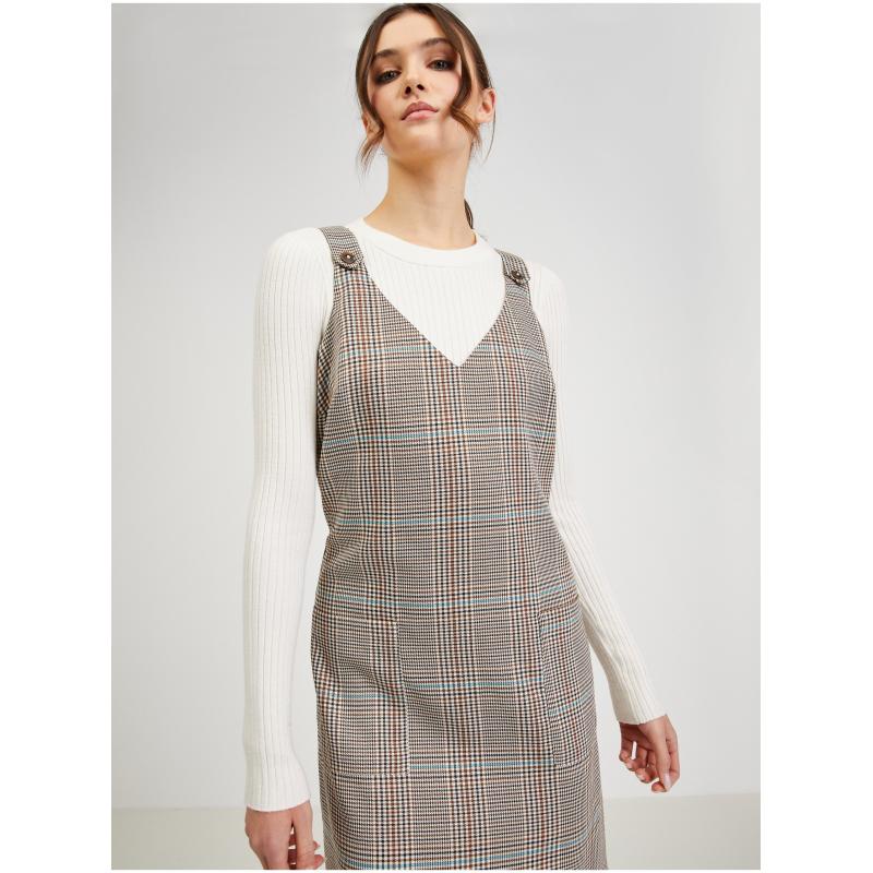 Barna női kockás ruha