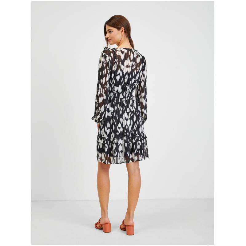 Bílo-černé dámské vzorované šaty