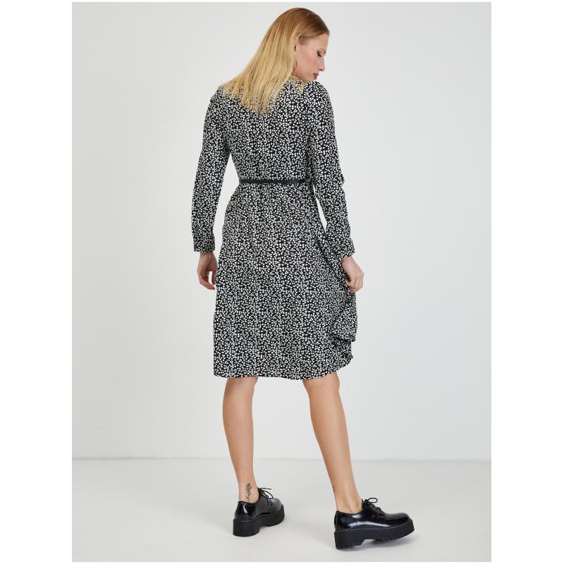 Bílo-černé dámské vzorované šaty
