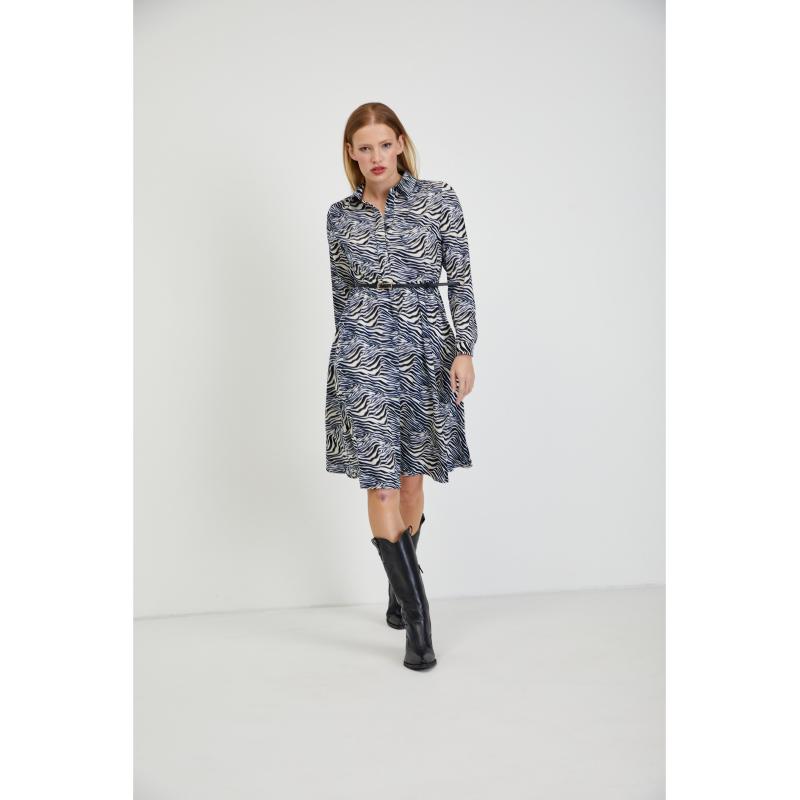 Kék és fehér női mintás ruha