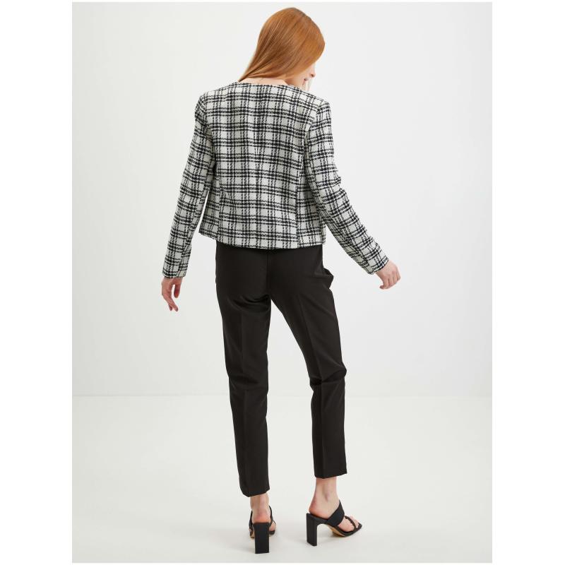 Černo-bílé dámské kostkované sako