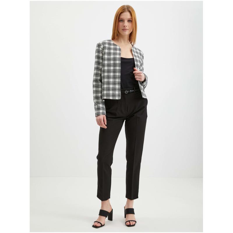 Černo-bílé dámské kostkované sako