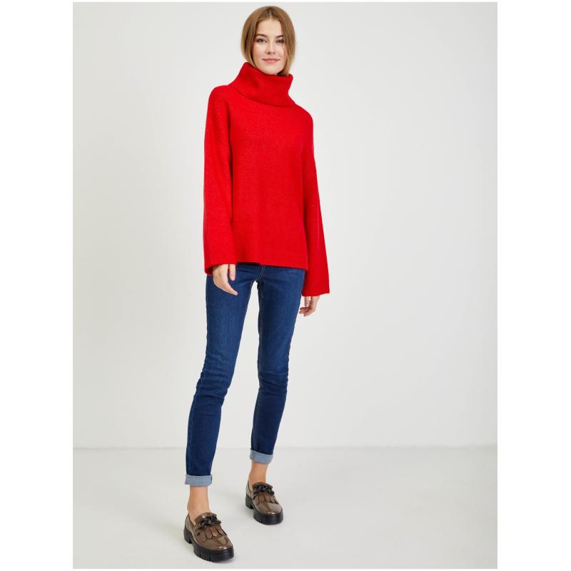 Piros női pulóver