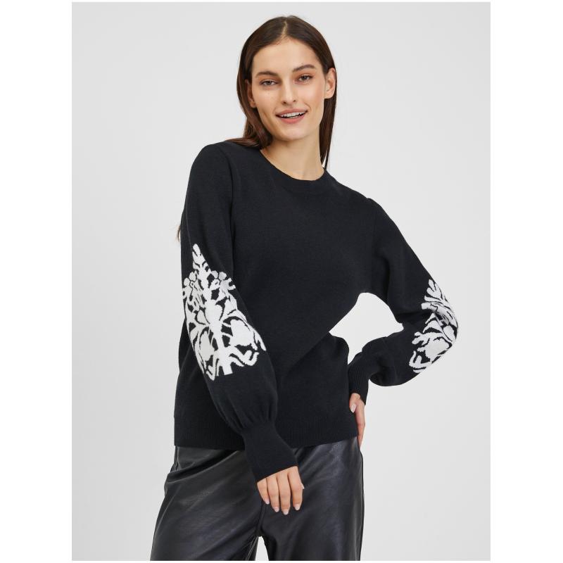 Bílo-černý dámský svetr