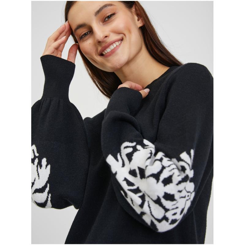 Bílo-černý dámský svetr