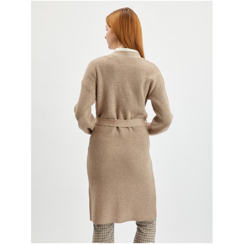 Bézs női hosszú kardigán