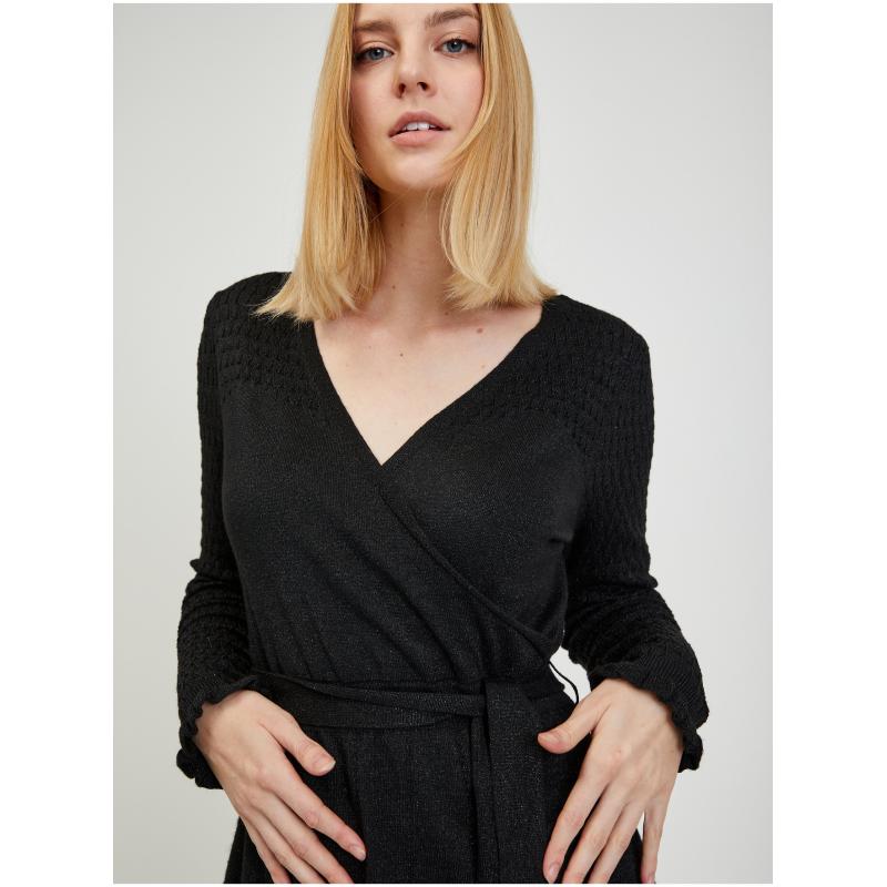 Černé dámské svetrové šaty