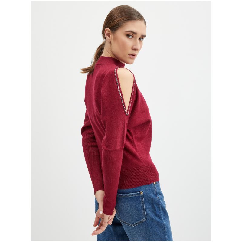 Dámsky bordový sveter s rozparky