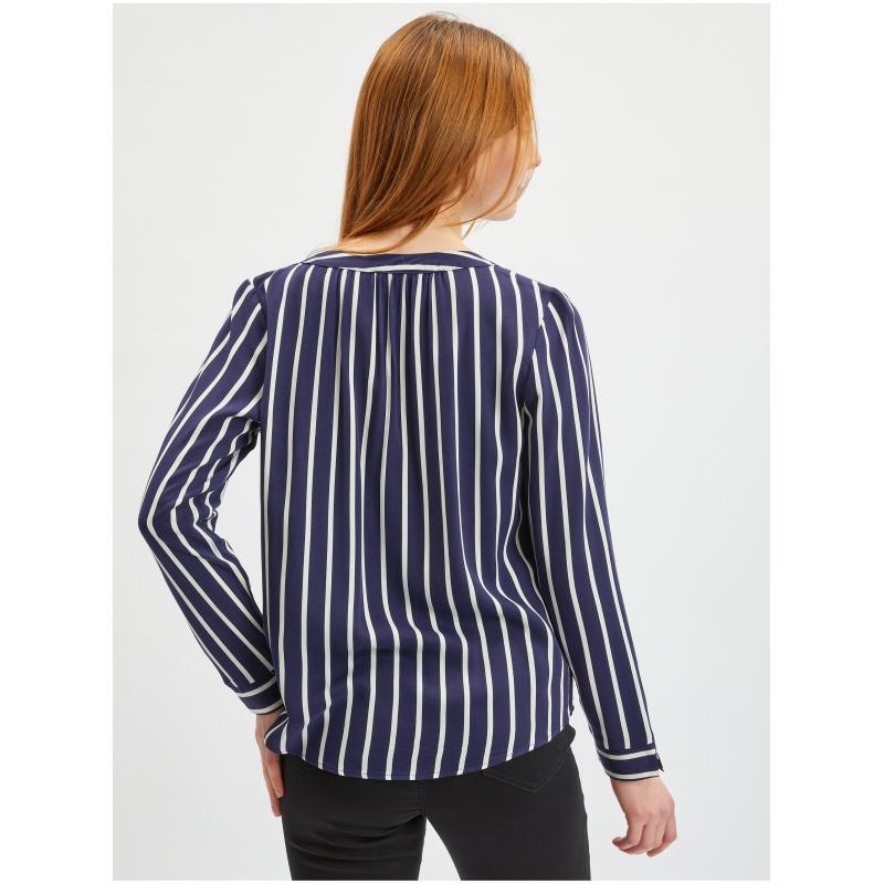 Bílo-modrá dámská pruhovaná halenka