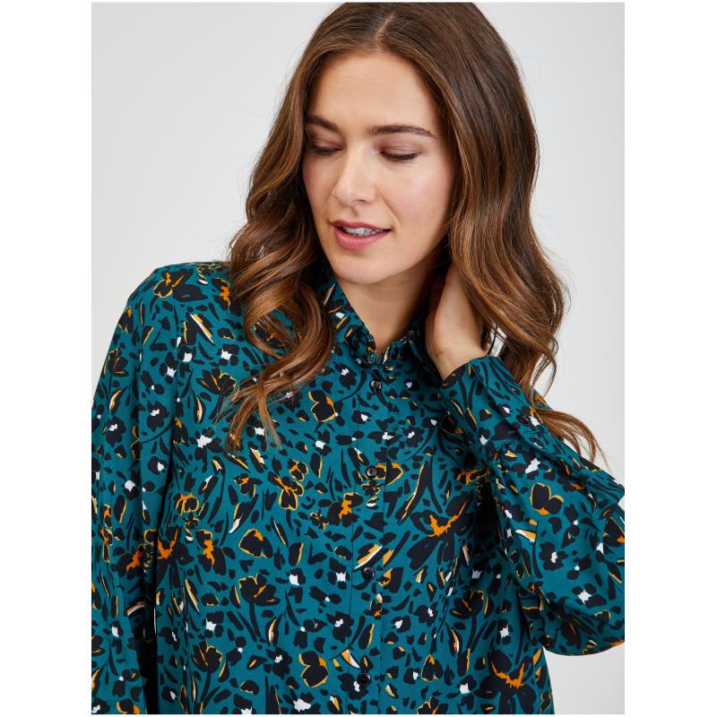 Benzínová dámska vzorovaná košeľa
