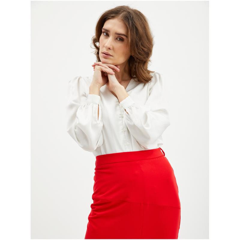Červená dámska sukňa bez rukávov