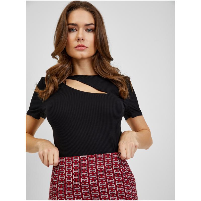 Červená dámska vzorovaná puzdrová sukňa