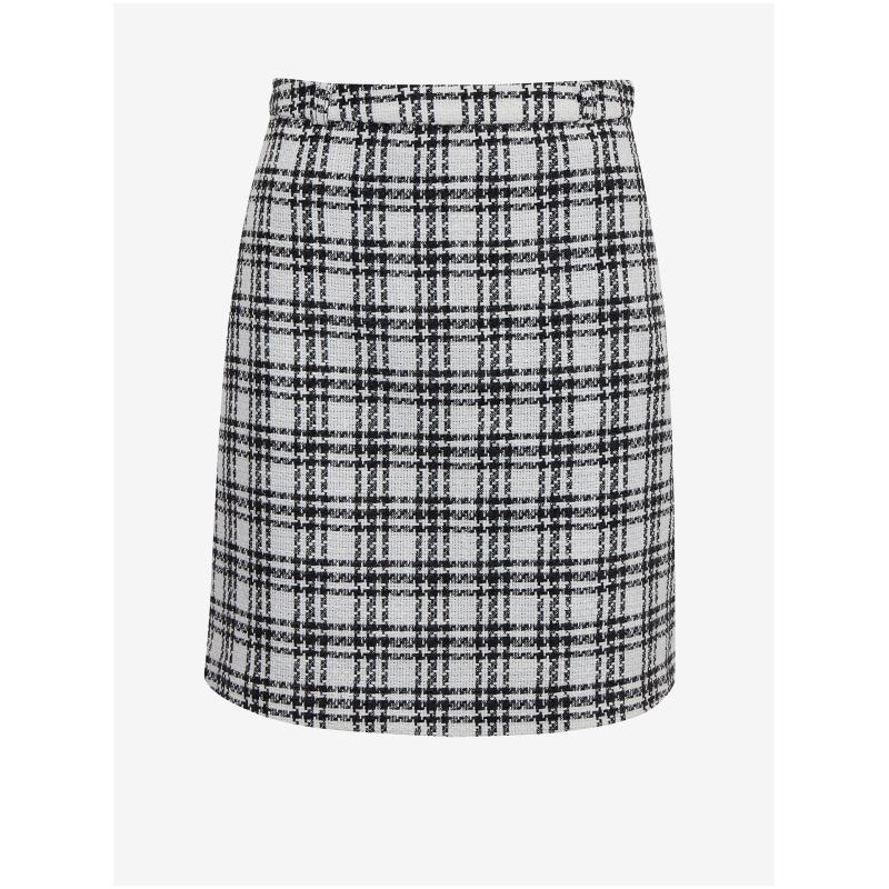 Černo-bílá dámská kostkovaná sukně