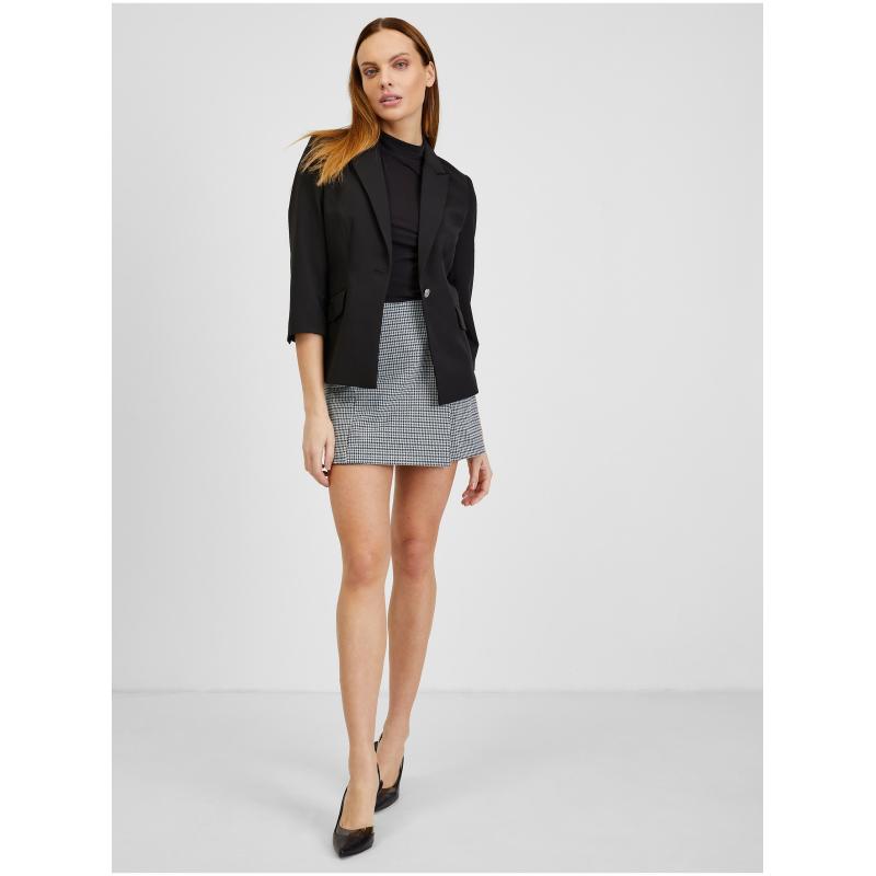 Bílo-černá dámská kostkovaná sukně