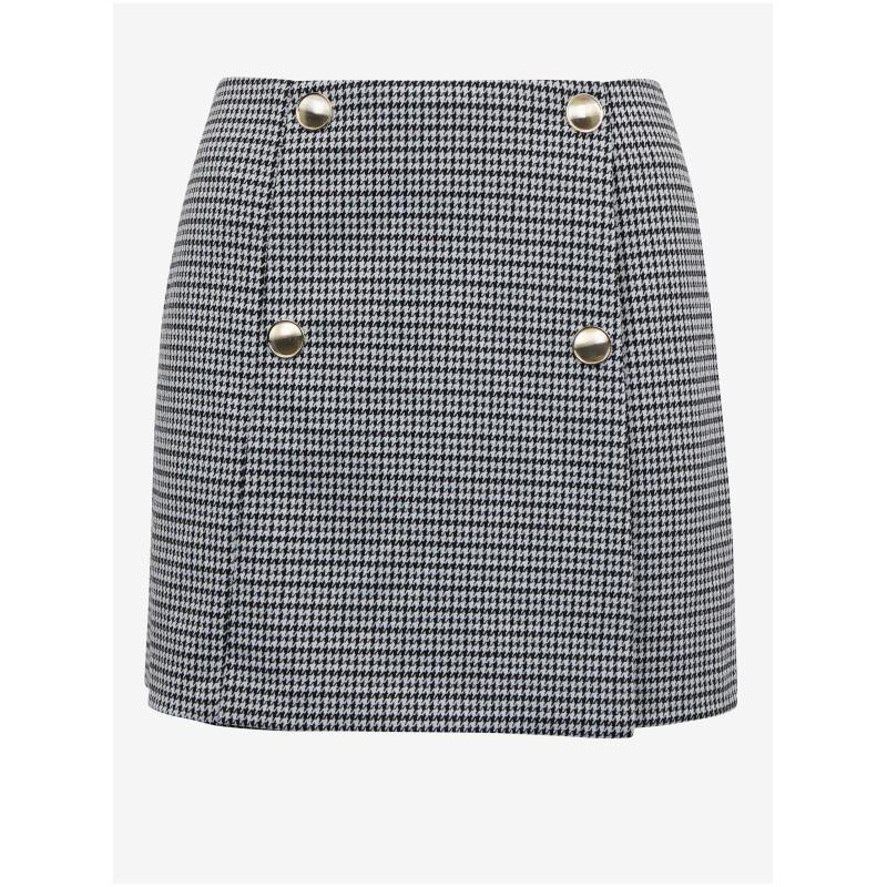 Bílo-černá dámská kostkovaná sukně