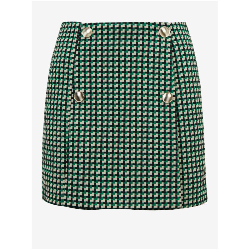 Zelená dámska kockovaná sukňa