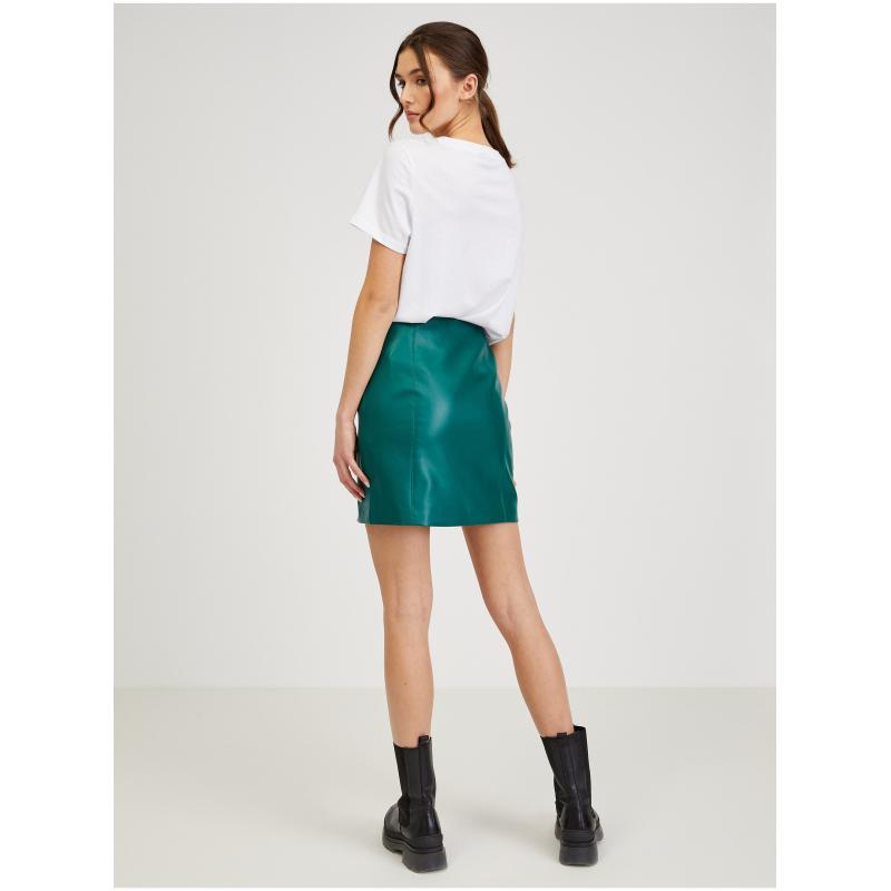 Zelená dámska koženková sukňa