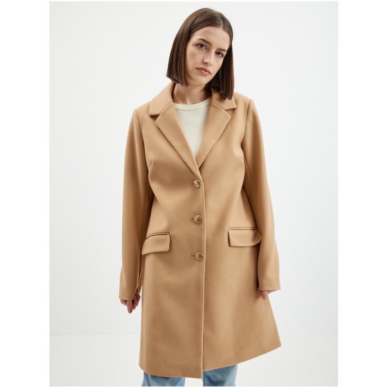 Světle hnědý dámský kabát