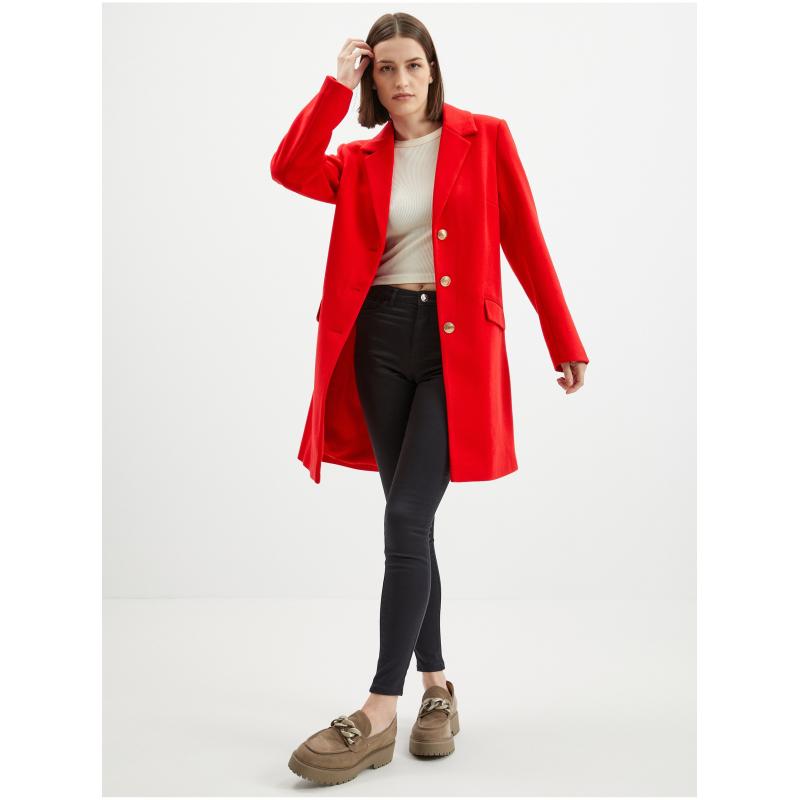 Červený dámsky kabát