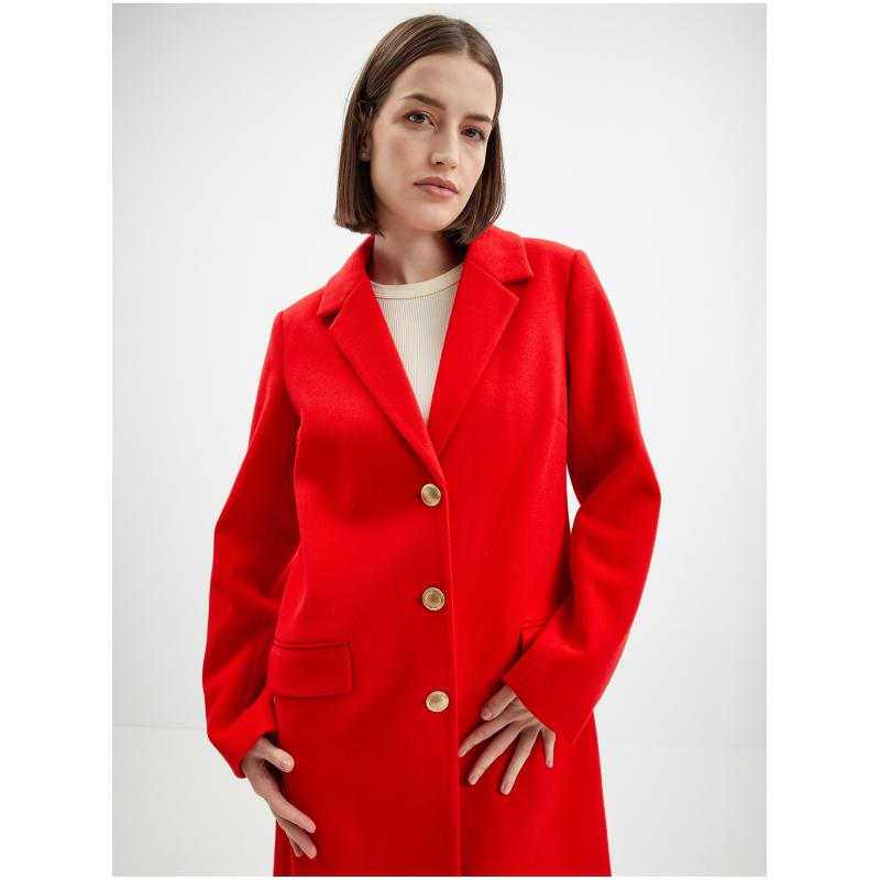 Červený dámsky kabát