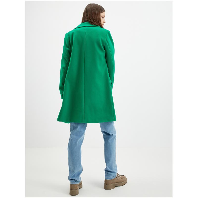 Zelený dámský kabát