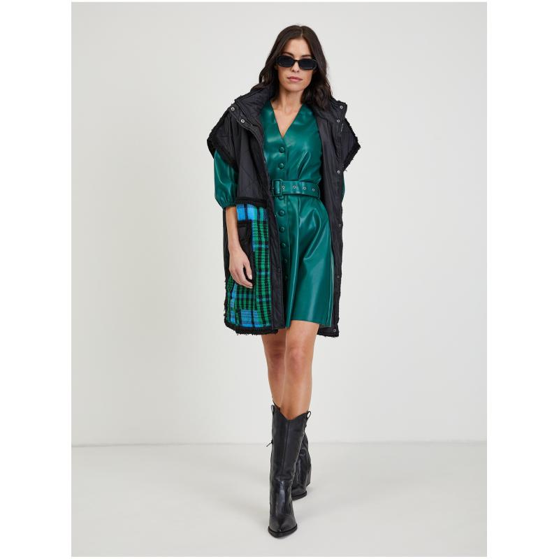 Zelené dámske koženkové šaty