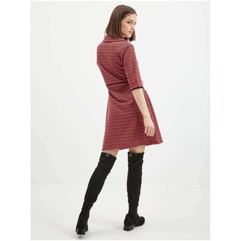 Rózsaszín és piros női mintás ruha