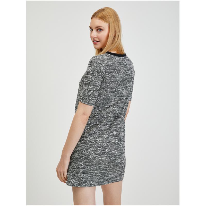 Šedé dámské žíhané šaty