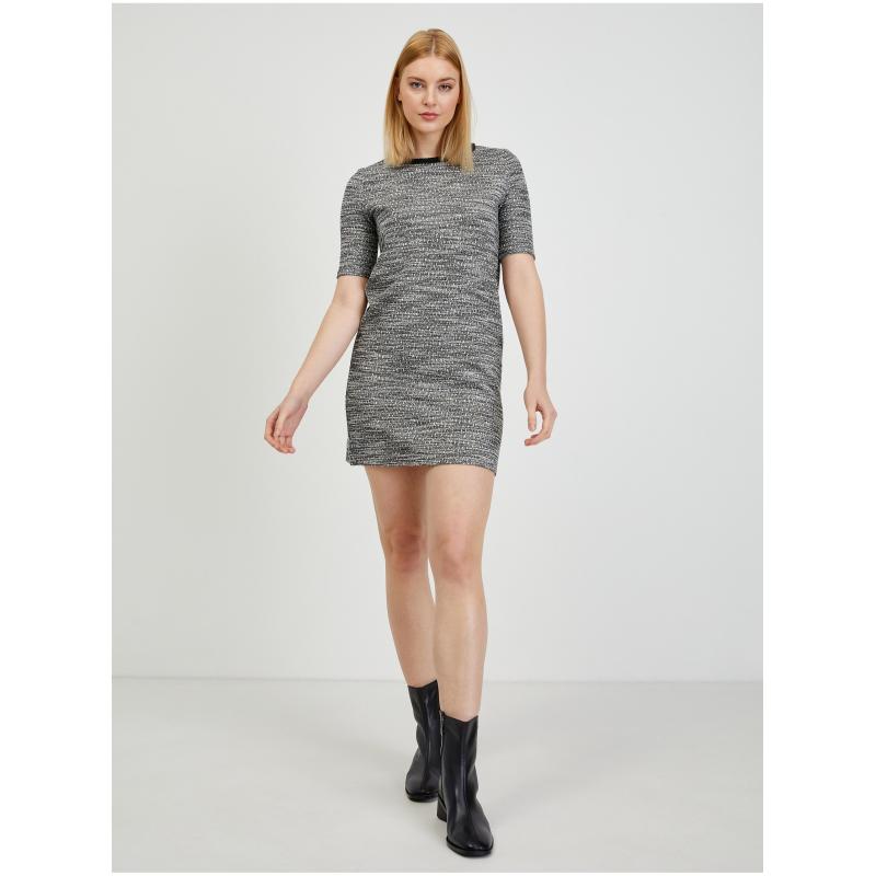 Šedé dámské žíhané šaty