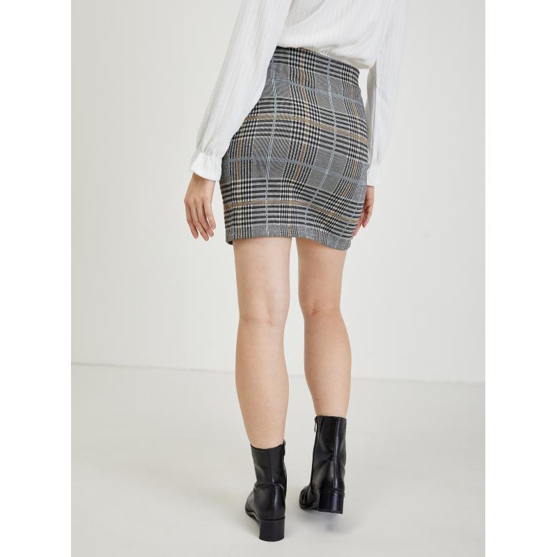 Szürke női kockás ujjú szoknya