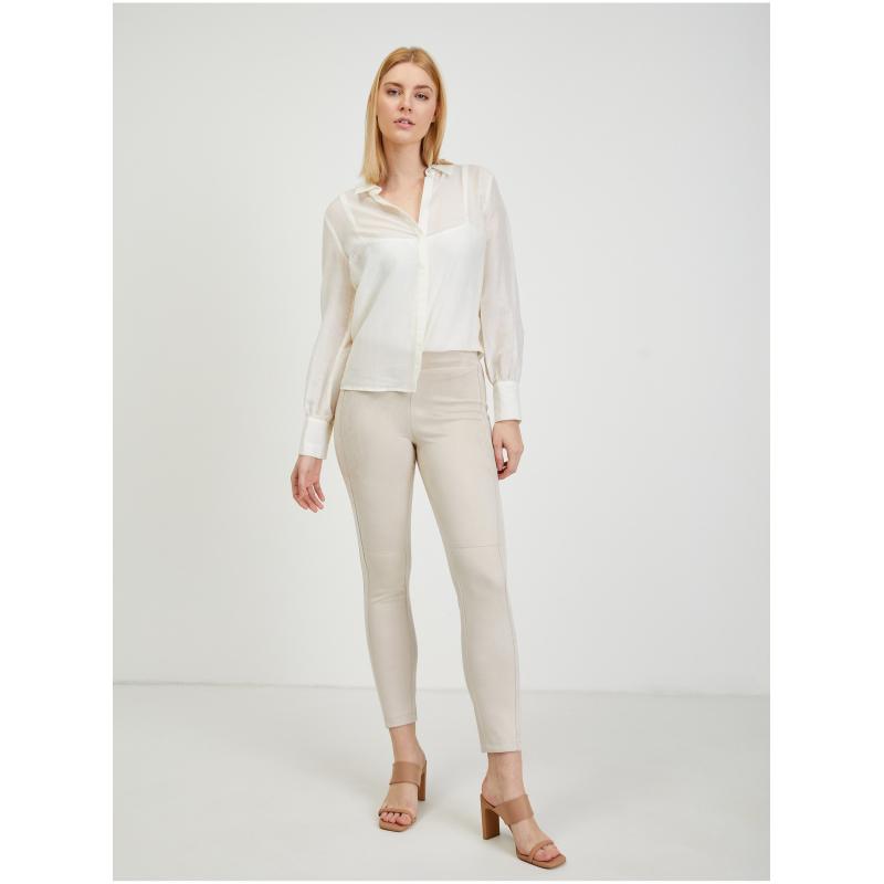 Béžové dámské kalhoty