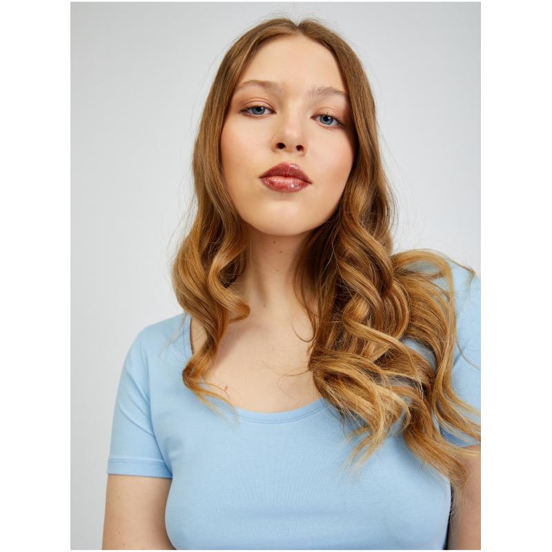 Világoskék női basic póló
