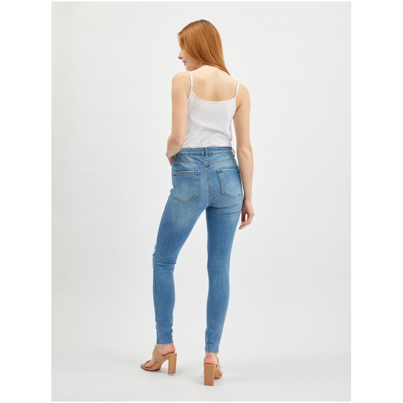 Svetlomodré dámske džínsy skinny fit