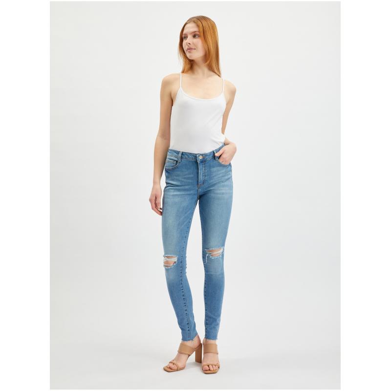 Svetlomodré dámske džínsy skinny fit