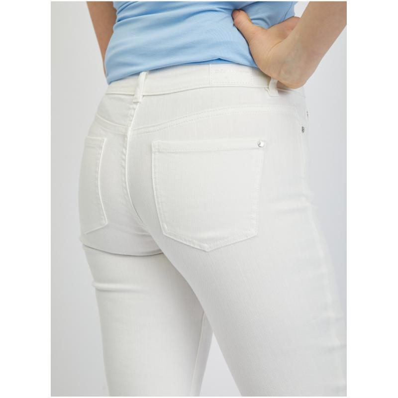 Biele dámske džínsy rovného strihu