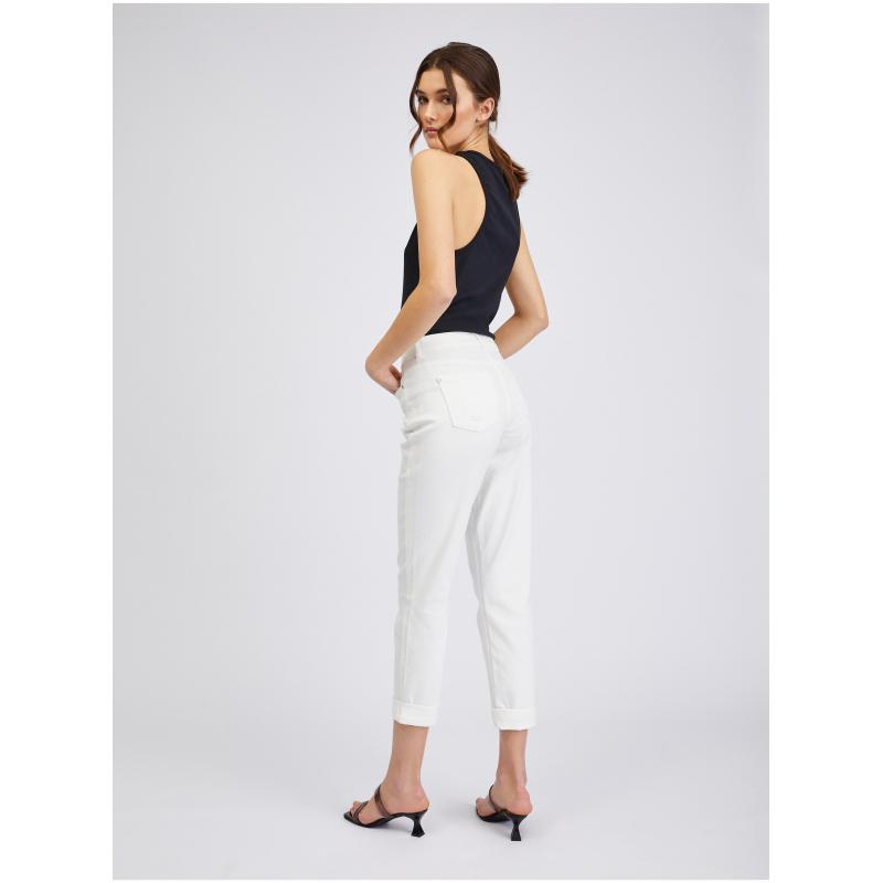 Fehér női kivágott boyfriend farmer